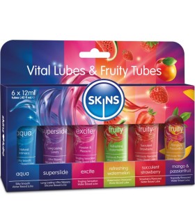 SKINS VITAL FRUITY LUBES KIT LUBRICANTES 6 x 12 ML