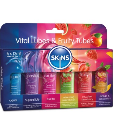SKINS VITAL FRUITY LUBES KIT LUBRICANTES 6 x 12 ML