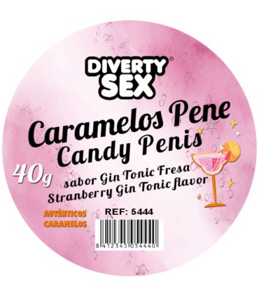 DIABLO PICANTE 20 CARAMELOS CON FORMA DE PENE CON SABOR GIN TONIC