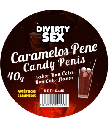 DIABLO PICANTE 20 CARAMELOS CON FORMA DE PENE CON SABOR RON COLA