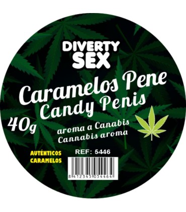 DIABLO PICANTE 20 CARAMELOS CON FORMA DE PENE CON AROMA CANNABIS