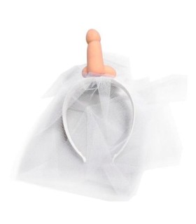 DIABLO PICANTE VELO DE NOVIA BLANCO CON PENE