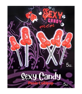 DIABLO PICANTE CAJA 5 PIRULETAS FORMA PENE CEREZA