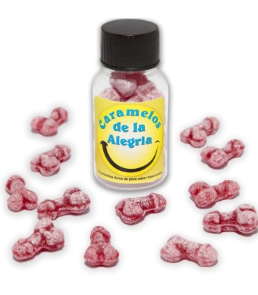 DIABLO PICANTE 12 CARAMELOS DE LA ALEGRIA FORMA PENE FRESA CEREZA