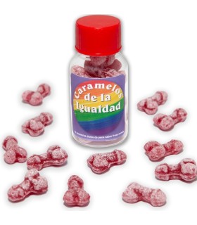 DIABLO PICANTE 12 CARAMELOS DE LA IGUALDAD FORMA PENE FRESA CEREZA