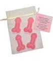 DIABLO PICANTE - 4 MINI JABONES PERFUMADOS FORMA PENE ROSA