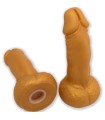 DIABLO PICANTE - HUCHA FORMA PENE 22,5 CM DORADO
