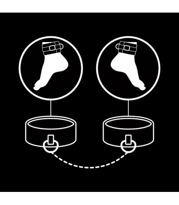 FETISH SUBMISSIVE ESPOSAS TOBILLOS CUERO VEGANO CON FORRO DE NEOPRENO