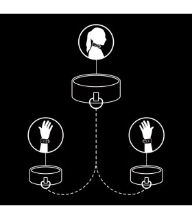 FETISH SUBMISSIVE COLLAR Y ESPOSAS CUERO VEGANO CON FORRO DE NEOPRENO