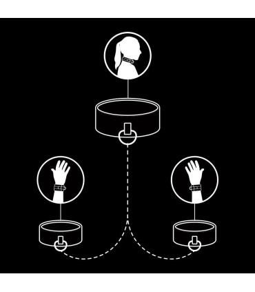 FETISH SUBMISSIVE COLLAR Y ESPOSAS CUERO VEGANO CON FORRO DE NEOPRENO