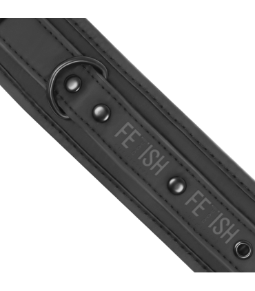 FETISH SUBMISSIVE COLLAR Y ESPOSAS CUERO VEGANO CON FORRO DE NEOPRENO