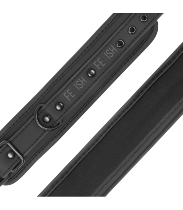 FETISH SUBMISSIVE COLLAR Y ESPOSAS CUERO VEGANO CON FORRO DE NEOPRENO