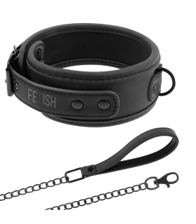 FETISH SUBMISSIVE COLLAR CON CADENA CON FORRO DE NEOPRENO