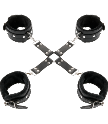 DARKNESS ESPOSAS DE CUERO PARA PIES Y MANOS NEGRO