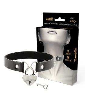 COQUETTE CHIC DESIRE COLLAR CUERO VEGANO ACCESORIO CORAZON CON LLAVE