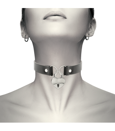 COQUETTE CHIC DESIRE COLLAR CUERO VEGANO ACCESORIO CORAZON CON LLAVE