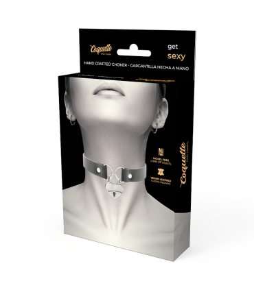 COQUETTE CHIC DESIRE COLLAR CUERO VEGANO ACCESORIO CORAZON CON LLAVE