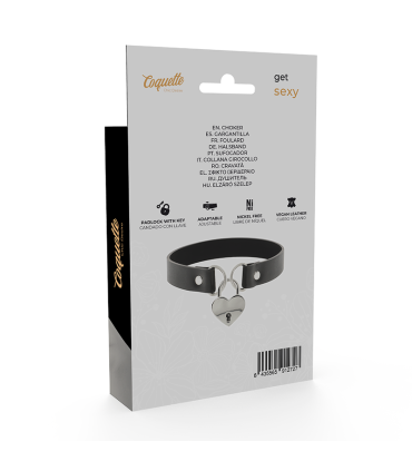 COQUETTE CHIC DESIRE COLLAR CUERO VEGANO ACCESORIO CORAZON CON LLAVE