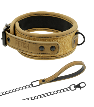 FETISH SUBMISSIVE ORIGEN COLLAR CON CADENA CON FORRO DE NEOPRENO