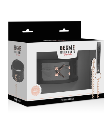 BEGME BLACK EDITION COLLAR CUERO VEGANO CON FORRO DE NEOPRENO