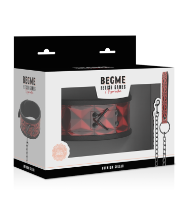 BEGME RED EDITION COLLAR CUERO VEGANO CON FORRO DE NEOPRENO