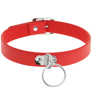 COQUETTE CHIC DESIRE COLLAR CUERO VEGANO ROJO ACCESORIO WOMAN FETISH