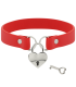 COQUETTE CHIC DESIRE COLLAR CUERO VEGANO ROJO ACCESORIO CORAZON CON LLAVE