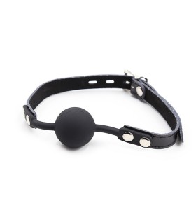 OHMAMA FETISH MORDAZA SILICONA CON CORREA PIEL CANDADO INCLUIDO