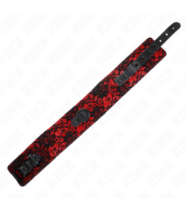 KINK COLLAR CON CORREA 105 CM DE ENCAJE CON CINTURON DE CUERO REAL 44 X 55 CM