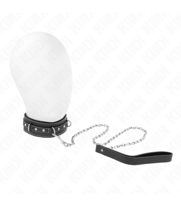 KINK COLLAR CON CORREA 105 CM DE PIEL DE PVC REMACHE DE DIAMANTES DE IMITACION 415 X 4 CM