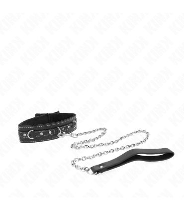 KINK COLLAR CON CORREA 105 CM DE PIEL DE PVC REMACHE DE DIAMANTES DE IMITACION 415 X 4 CM