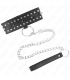KINK COLLAR CON CORREA 65 CM CON TACHUELAS PLATEADAS MODELO 1 AJUSTABLE 36 43 CM X 5 CM