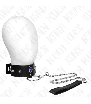 KINK COLLAR CON CORREA 65 CM CON DIAMANTES AZULES AJUSTABLE 36 43 CM X 5 CM