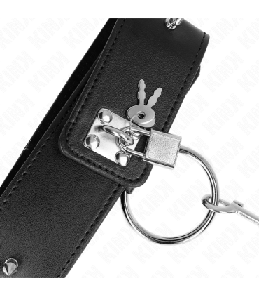 KINK COLLAR CON CORREA 65 CM CON TACHUELAS PLATEADAS MODELO 2 AJUSTABLE 36 43 CM X 5 CM