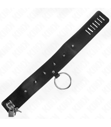 KINK COLLAR CON CORREA 65 CM CON TACHUELAS PLATEADAS MODELO 2 AJUSTABLE 36 43 CM X 5 CM