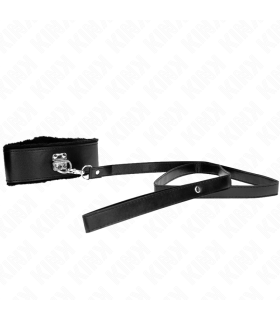 KINK COLLAR CON CORREA 116 CM CON TACHUELAS PLATEADAS MODELO 4 NEGRO AJUSTABLE 40 48 CM X 6 CM