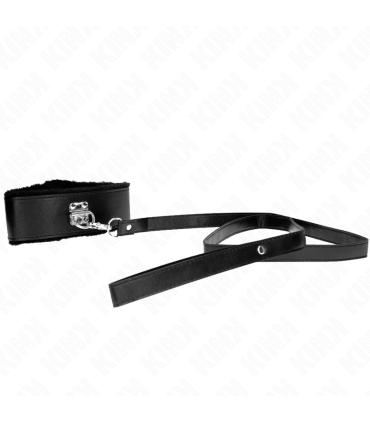 KINK COLLAR CON CORREA 116 CM CON TACHUELAS PLATEADAS MODELO 4 NEGRO AJUSTABLE 40 48 CM X 6 CM