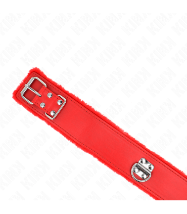 KINK COLLAR CON CORREA 116 CM CON TACHUELAS PLATEADAS MODELO 4 ROJO AJUSTABLE 40 48 CM X 6 CM