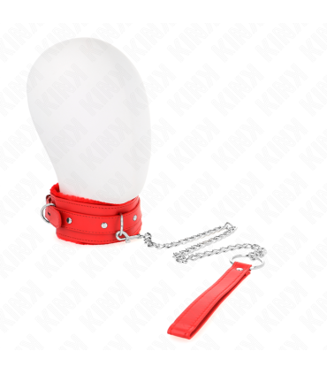 KINK COLLAR CON CORREA 65 CM CON RESTRICCIONES ROJO AJUSTABLE 36 42 CM X 55 CM