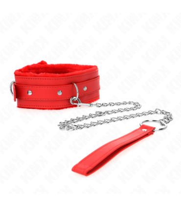 KINK COLLAR CON CORREA 65 CM CON RESTRICCIONES ROJO AJUSTABLE 36 42 CM X 55 CM