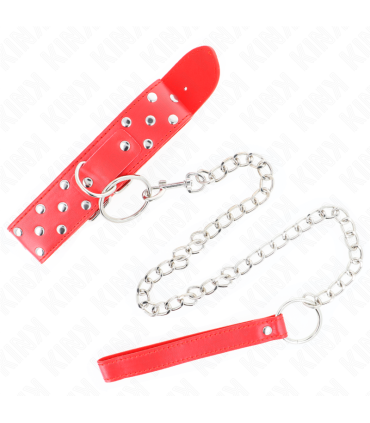 KINK COLLAR CON CORREA 65 CM REMACHE ANILLA ROJO AJUSTABLE 36 50 CM X 38 CM