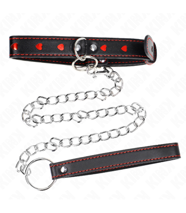 KINK COLLAR CON CORREA 65 CM DETALLES CORAZON 525 X 25 CM