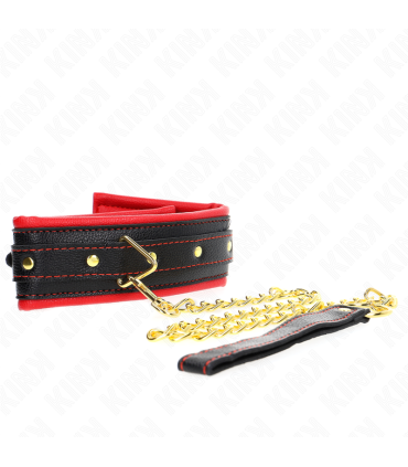 KINK COLLAR CON CORREA ESPONJA IMITACION CUERO MODELO 2 AJUSTABLE 37 54 CM X 3 CM