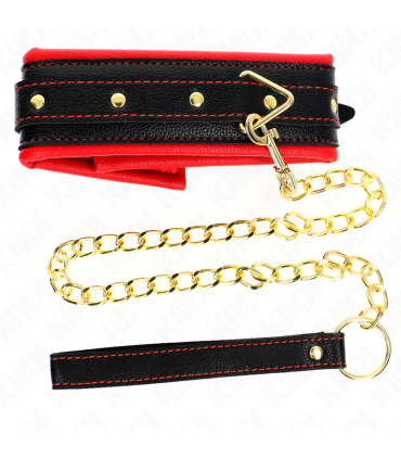 KINK COLLAR CON CORREA ESPONJA IMITACION CUERO MODELO 2 AJUSTABLE 37 54 CM X 3 CM