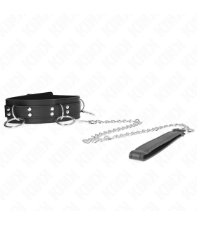 KINK COLLAR CON CORREA 80 CM ESCLAVITUD 3 ANILLOS 53 X 5 CM
