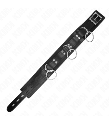 KINK COLLAR CON CORREA 80 CM ESCLAVITUD 3 ANILLOS 53 X 5 CM