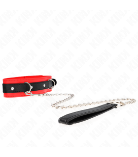 KINK COLLAR CON CORREA 65 CM MODELO BASICO MODELO 3 ROJO 53 X 5 CM