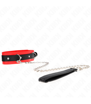 KINK COLLAR CON CORREA 65 CM MODELO BASICO MODELO 3 ROJO 53 X 5 CM