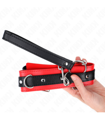 KINK COLLAR CON CORREA 65 CM MODELO BASICO MODELO 3 ROJO 53 X 5 CM