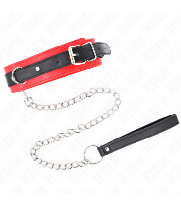 KINK COLLAR CON CORREA 65 CM MODELO BASICO MODELO 3 ROJO 53 X 5 CM
